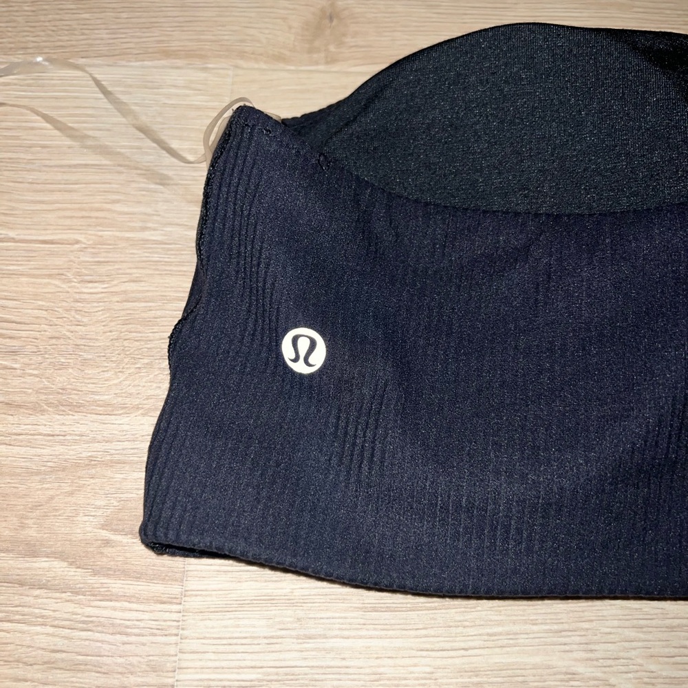 Lululemon Ribbed Nulu Asymmetrical Yoga Bra in Black - Picture 6 of 11